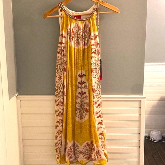 Anthropologie Yellow Floral Goddess Dress - Picture 3 of 12